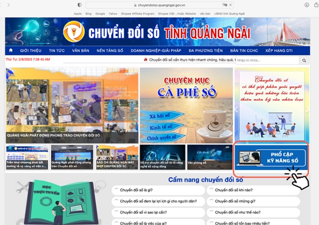 Chương trình bồi dưỡng về kỹ năng số trên nền tảng trực tuyến tại tỉnh Quảng Ngãi